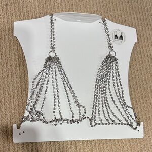 Silver diamond bikini top